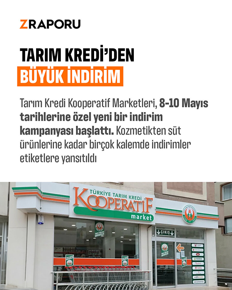 Tarım Kredi Marketleri'nden mayıs ayına özel indirim 