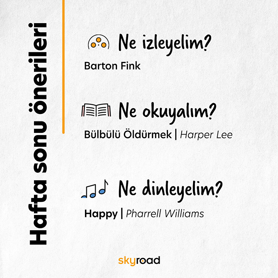 Hafta sonu önerileri 🙌