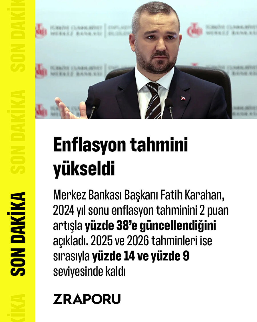 Merkez Bankası Yıl Sonu Enflasyon Tahminini Yükseltti