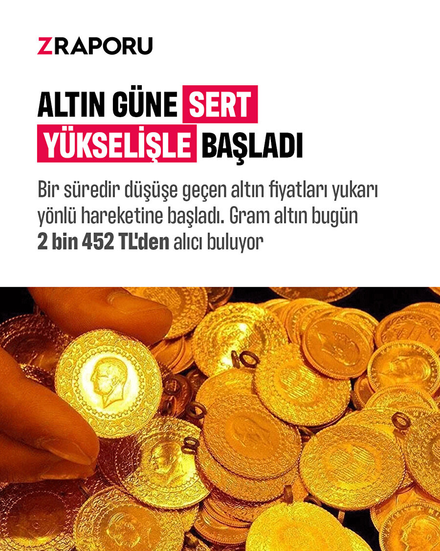 Altın fiyatları yükselmeye başladı 