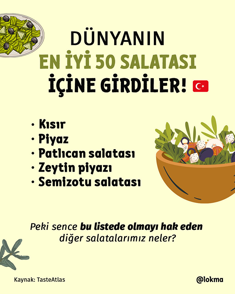 Dünyanın en iyi 50 salatası içine girdiler!