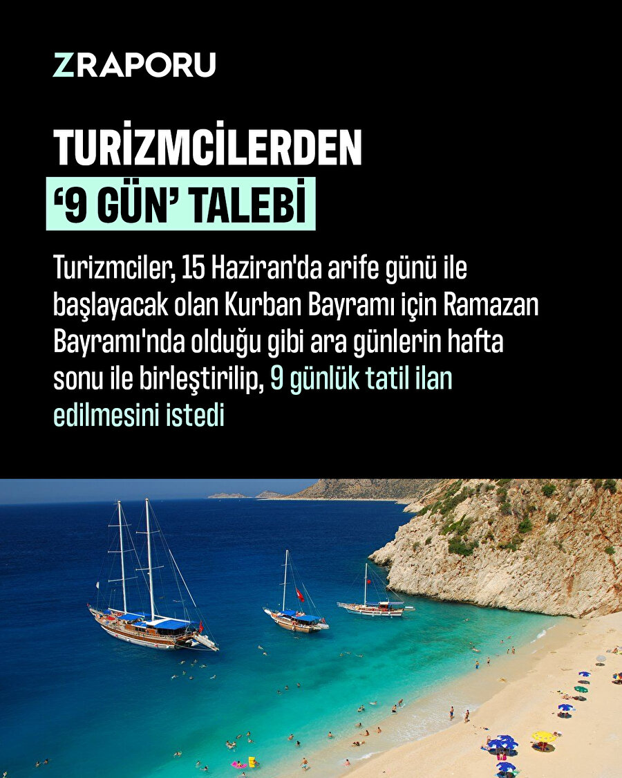 Turizmciler Kurban Bayramı için '9 gün' talebinde bulundu 