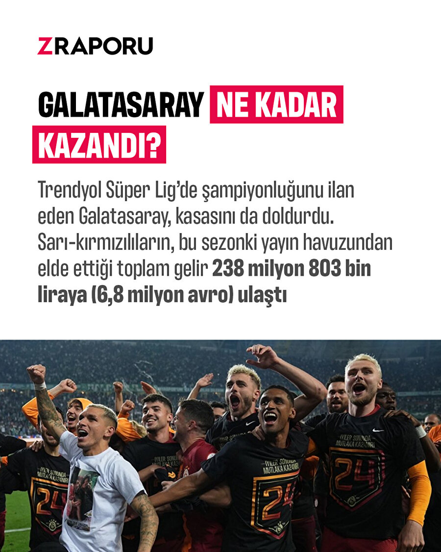 Şampiyon Galatasaray kasasını da doldurdu 