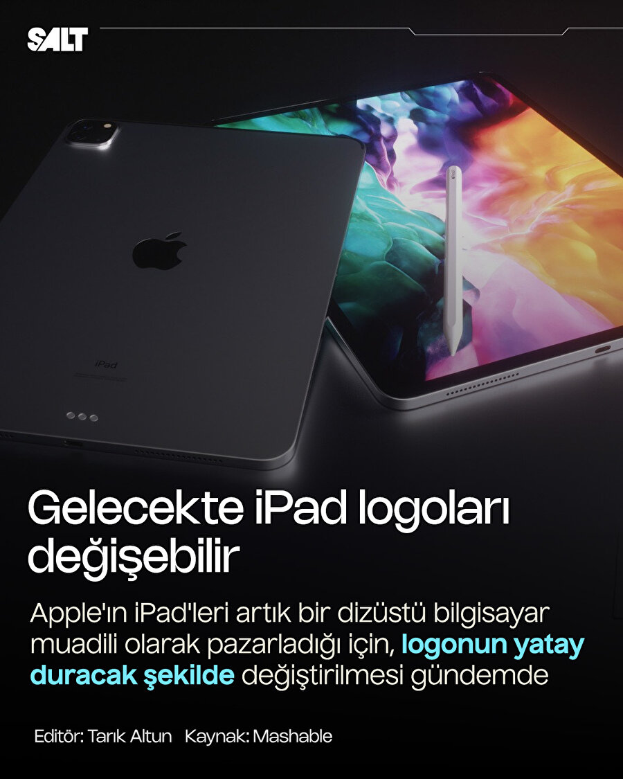 iPad'lerin logosunun yeri değişebilir