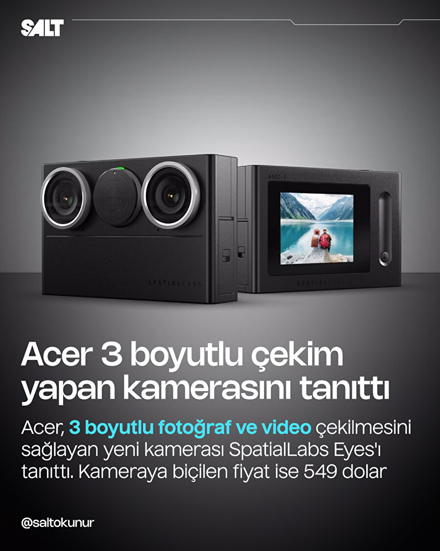 Acer 3 boyutlu çekim yapabilen kamerasını tanıttı