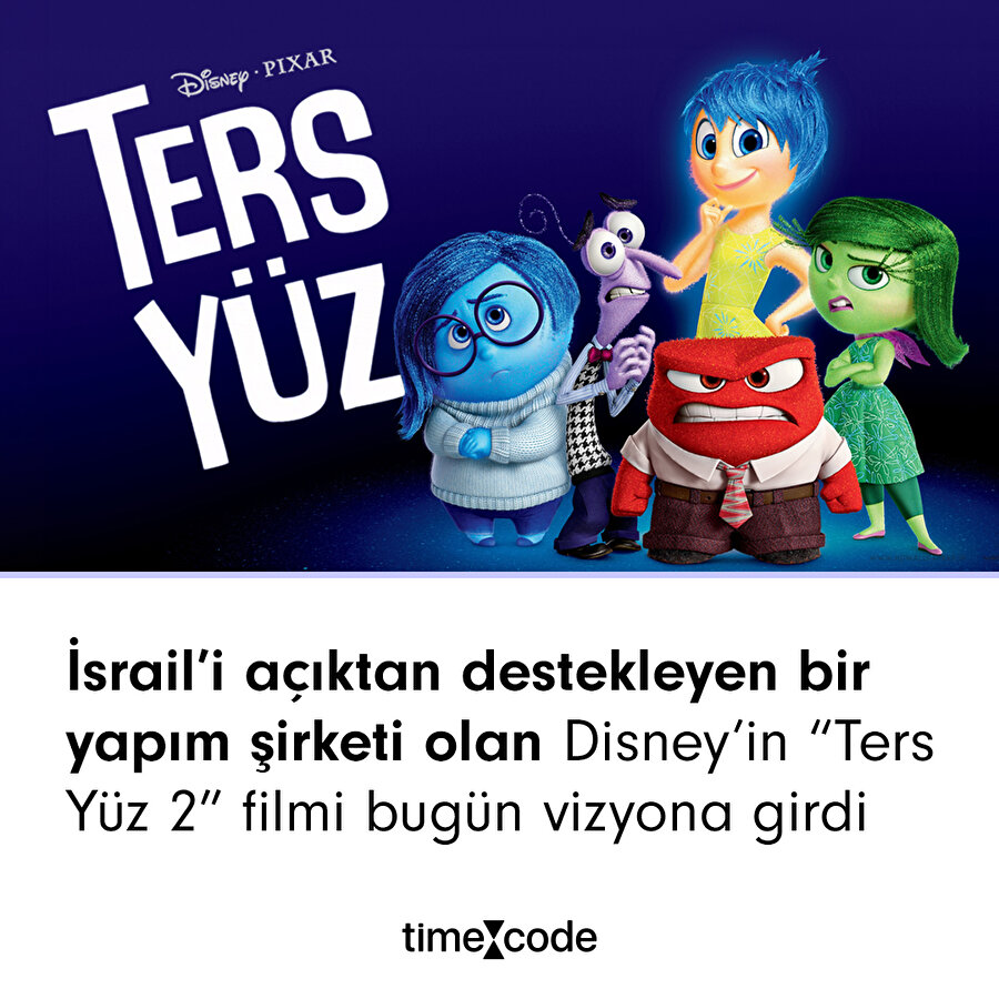 İsrail'i açıktan destekleyen Disney'in Ters Yüz 2 filmi vizyona girdi