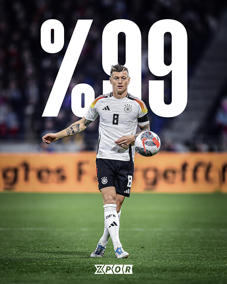 Kroos’un İskoçya karşısında pas isabet yüzdesi