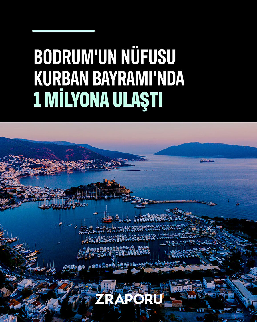 Bodrum'un nüfusu 1 milyonu geçti