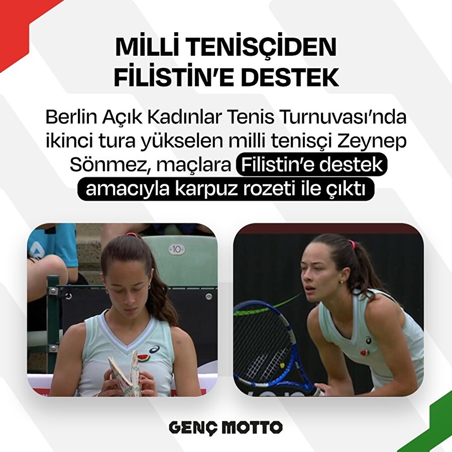 🍉🎾Milli tenisçiden Filistin’e karpuz rozeti ile destek