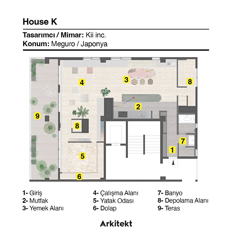 Nehre bakan bir yamaçta yer alan konut: House K