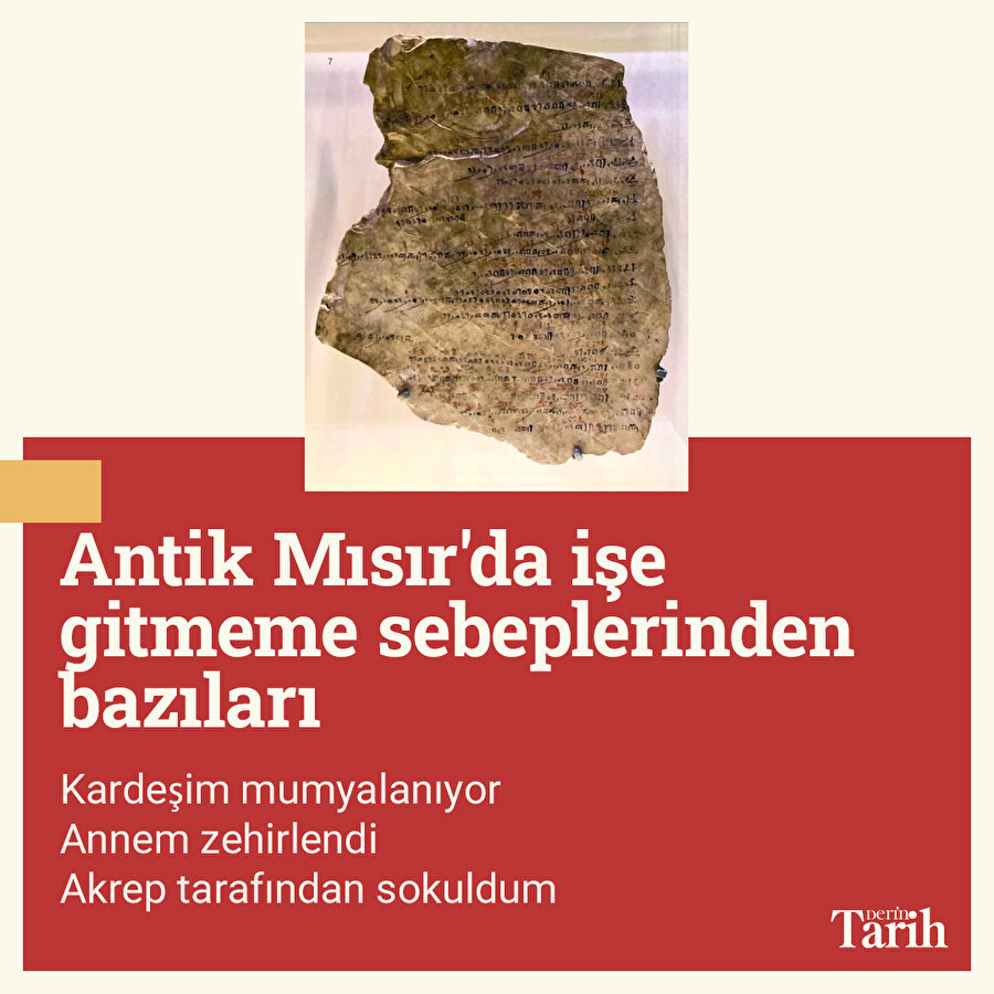 Antik Mısırlı işçilerin rapor alma sebepleri