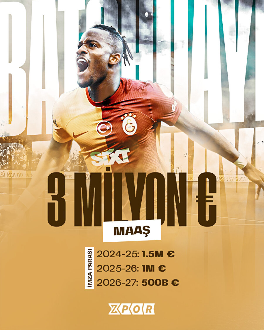 Galatasaray, Michy Batshuayi ile 3 yıllık sözleşme imzaladı