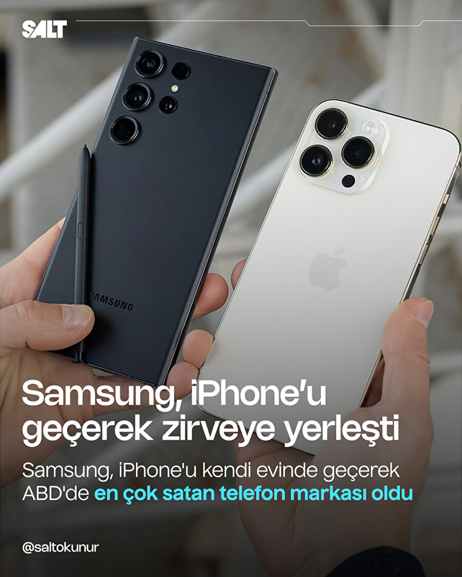 Samsung iPhone'u geçerek zirveye yerleşti