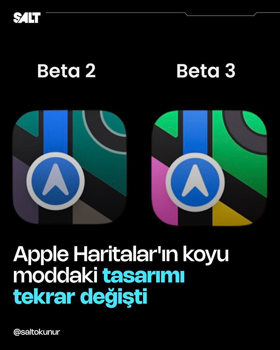 Apple Haritalar'ın tasarımı yine değişti