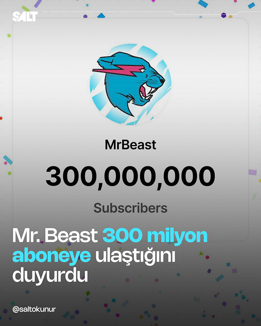 Mr. Beast hedefine ulaştı