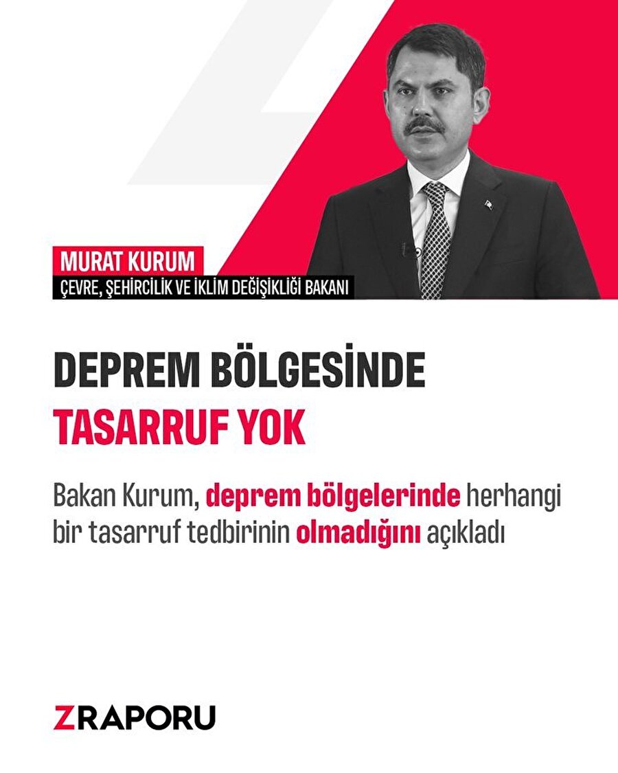 Bakan Kurum'dan deprem bölgesi açıklaması