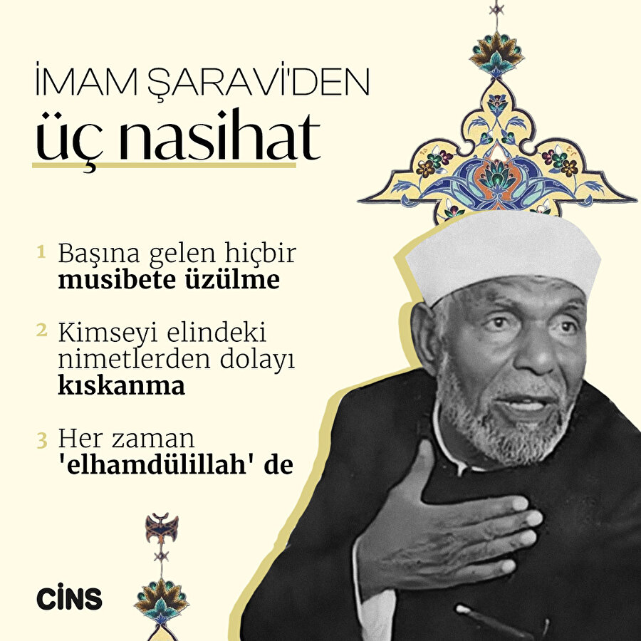 İmam Şaravi'den üç nasihat