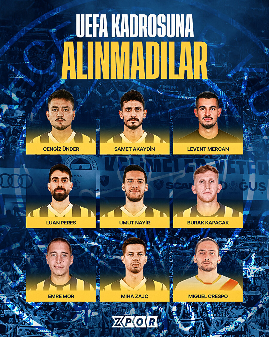 UEFA kadrosuna alınmadılar