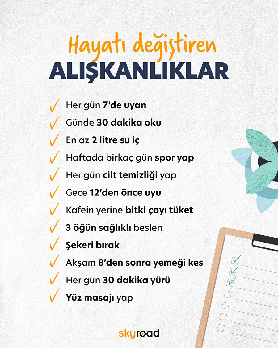 Hayatı değiştiren alışkanlıklar 🙌
