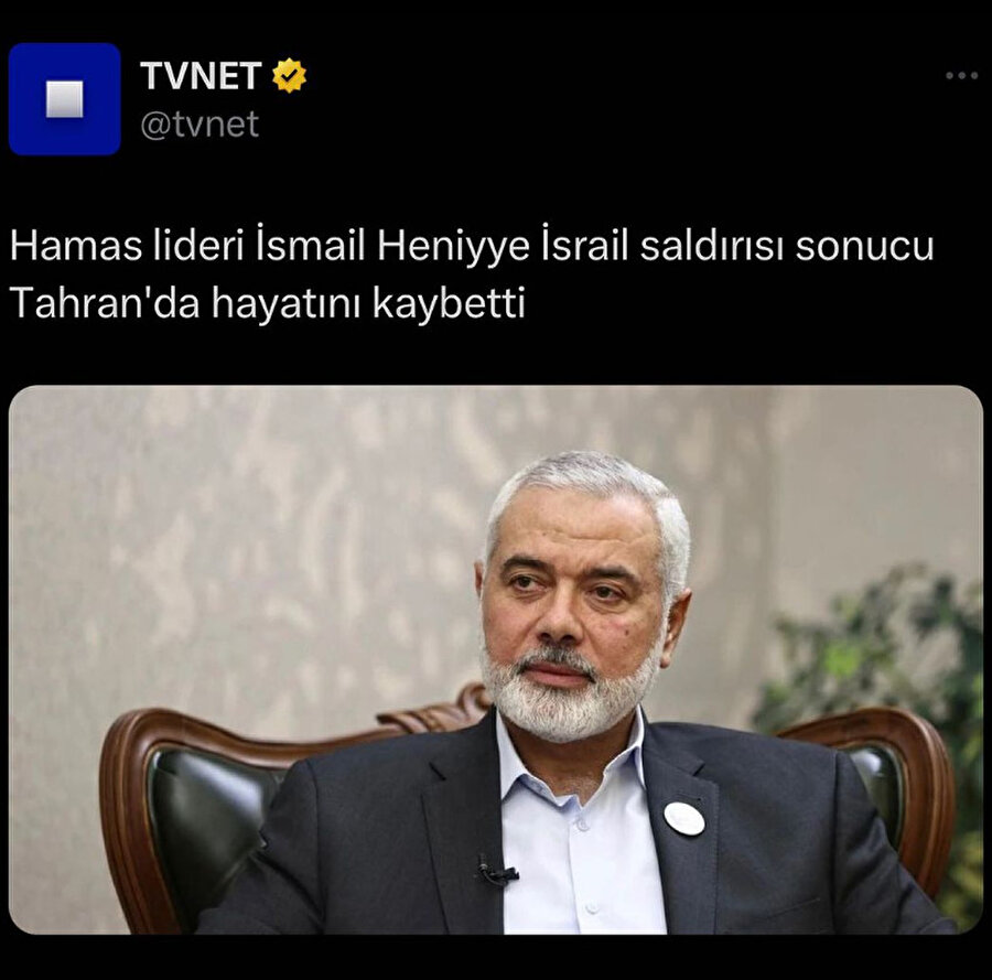 Hamas Lideri Heniyye şehit oldu
