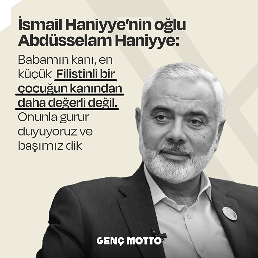 İran’da suikastla şehit edilen İsmail Haniyye’nin oğlundan açıklamalar 💬