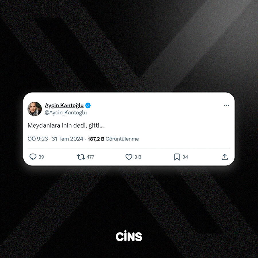 Meydanlara inin dedi ve gitti 