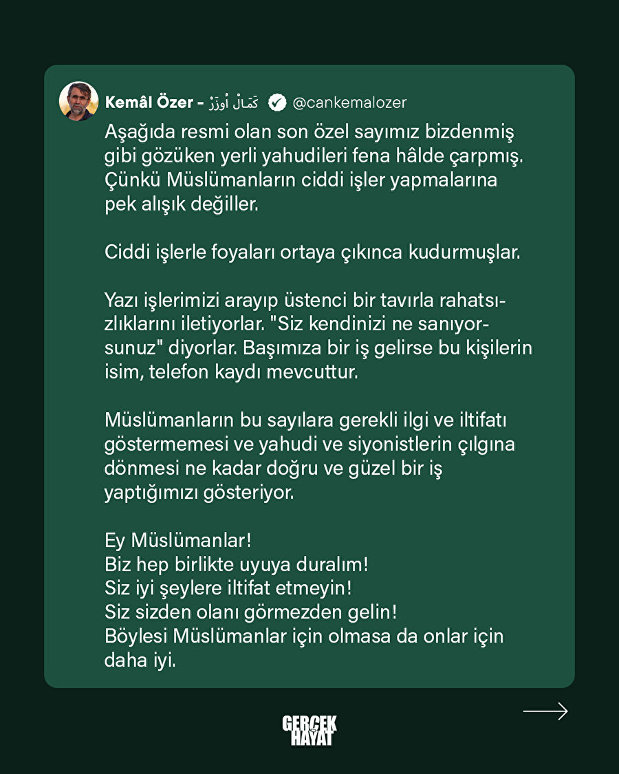 Yahudiler Gerçek Hayat'tan rahatsız 