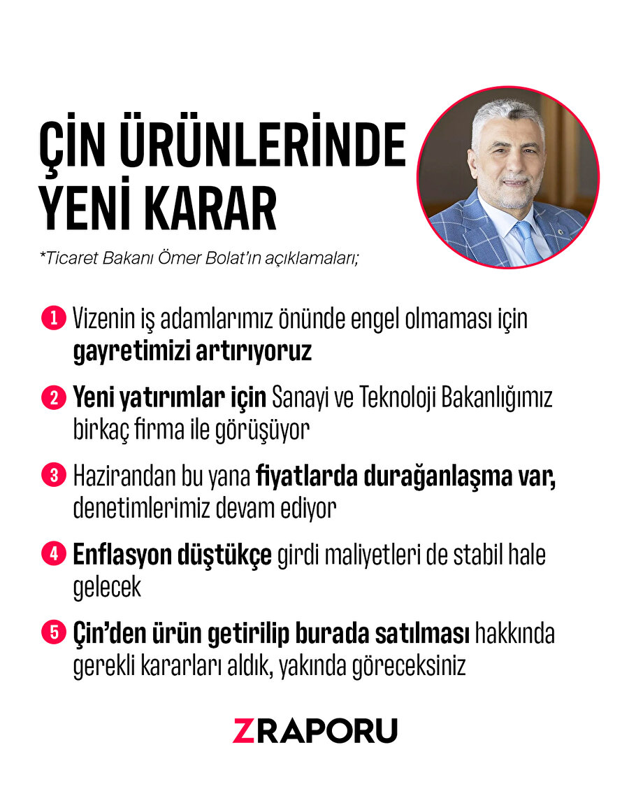 Çin'den getirilen ürünlere yeni karar