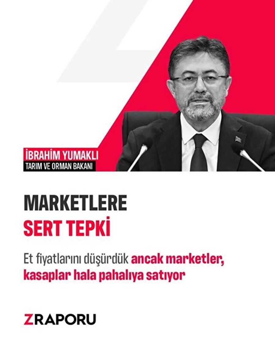 Bakan Yumaklı: Marketler hala yüksek fiyatlardan et satıyor 