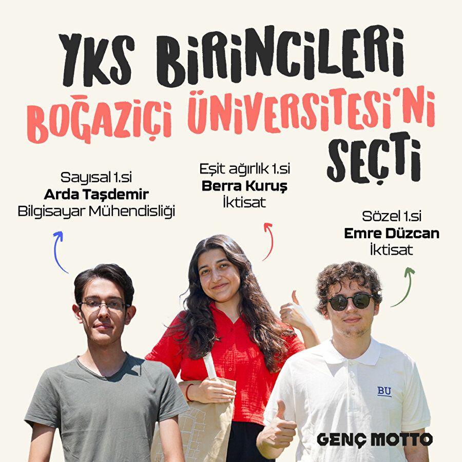 Boğaziçi Üniversitesi üç alanda Türkiye birincilerinin adresi oldu