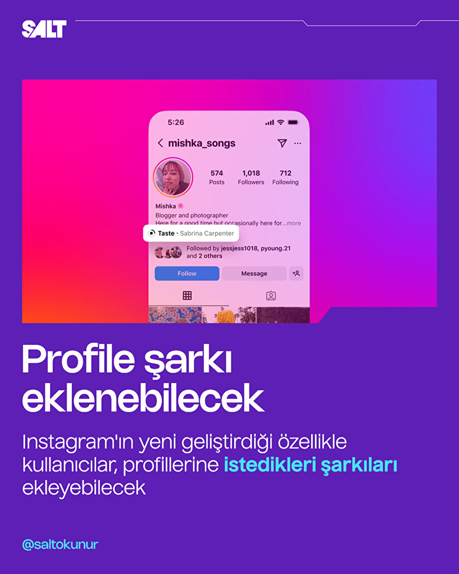 Instagram'a yeni özellik: Profilinize müzik ekleyebileceksiniz
