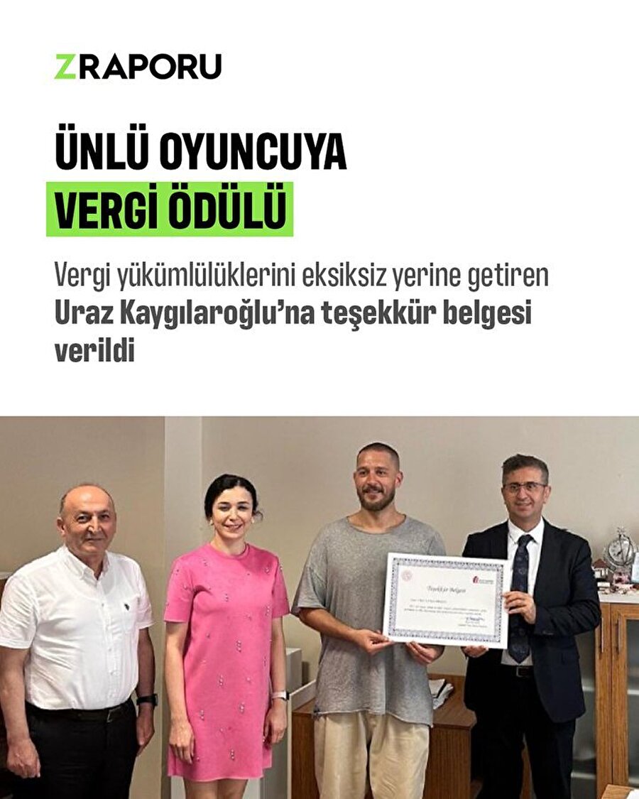 Uraz Kaygılaroğlu'na vergi ödülü
