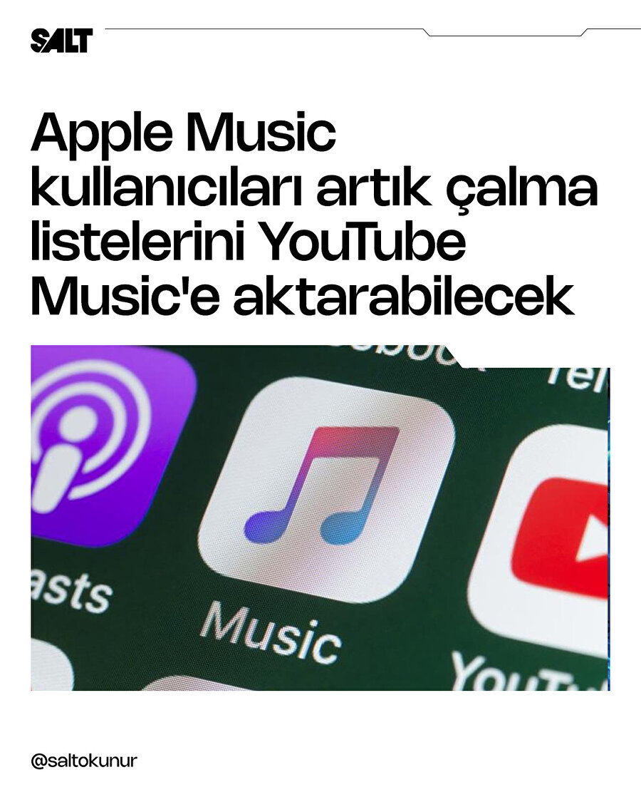 Apple Music'ten, Youtube Music'e 'playlist' paylaşımı yapabileceksiniz