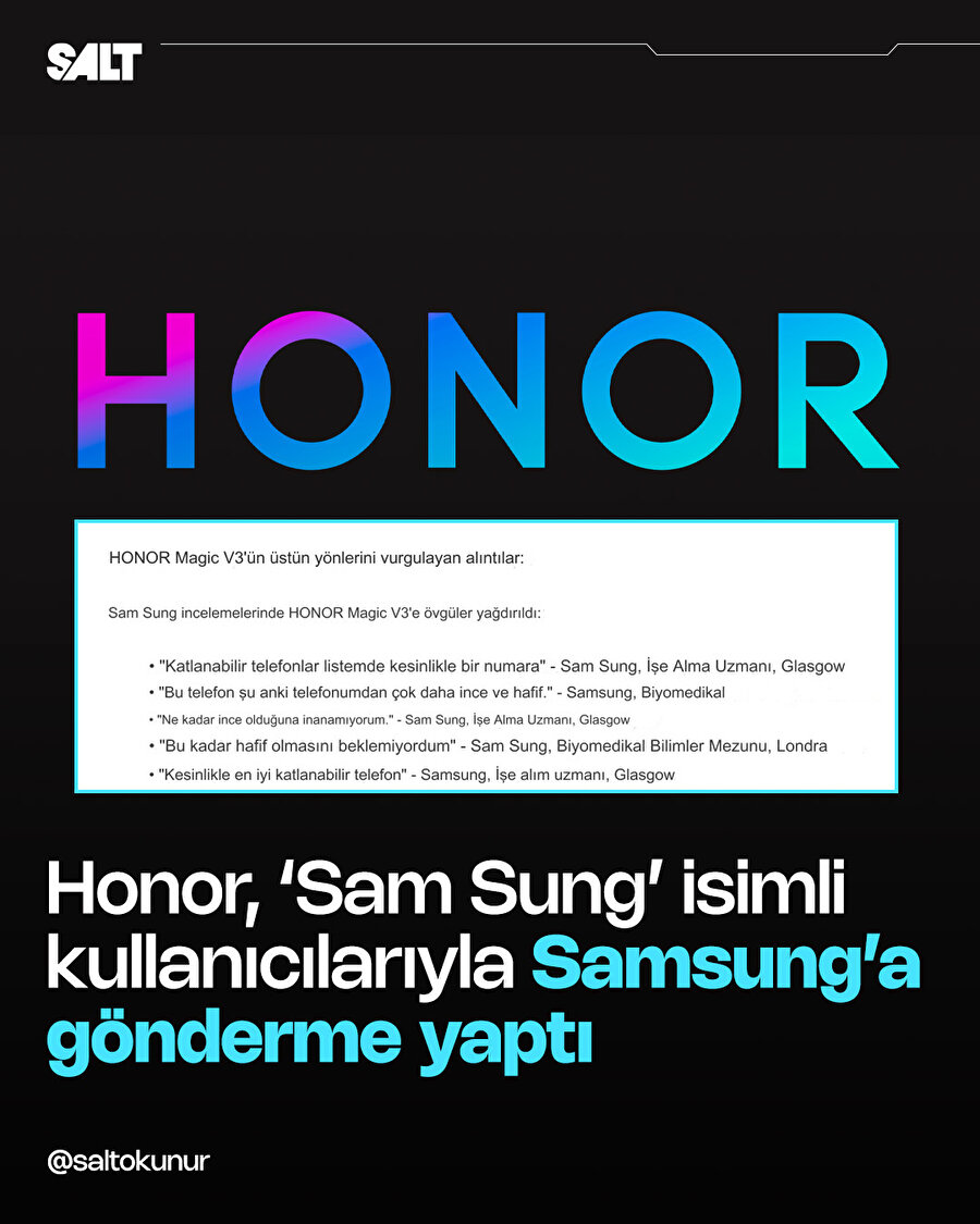 Honor'dan 'Sam sung' göndermesi