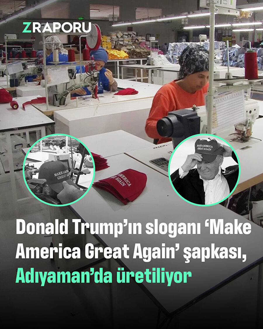 Donal Trump'ın şapkaları Türkiye'de üretiliyor