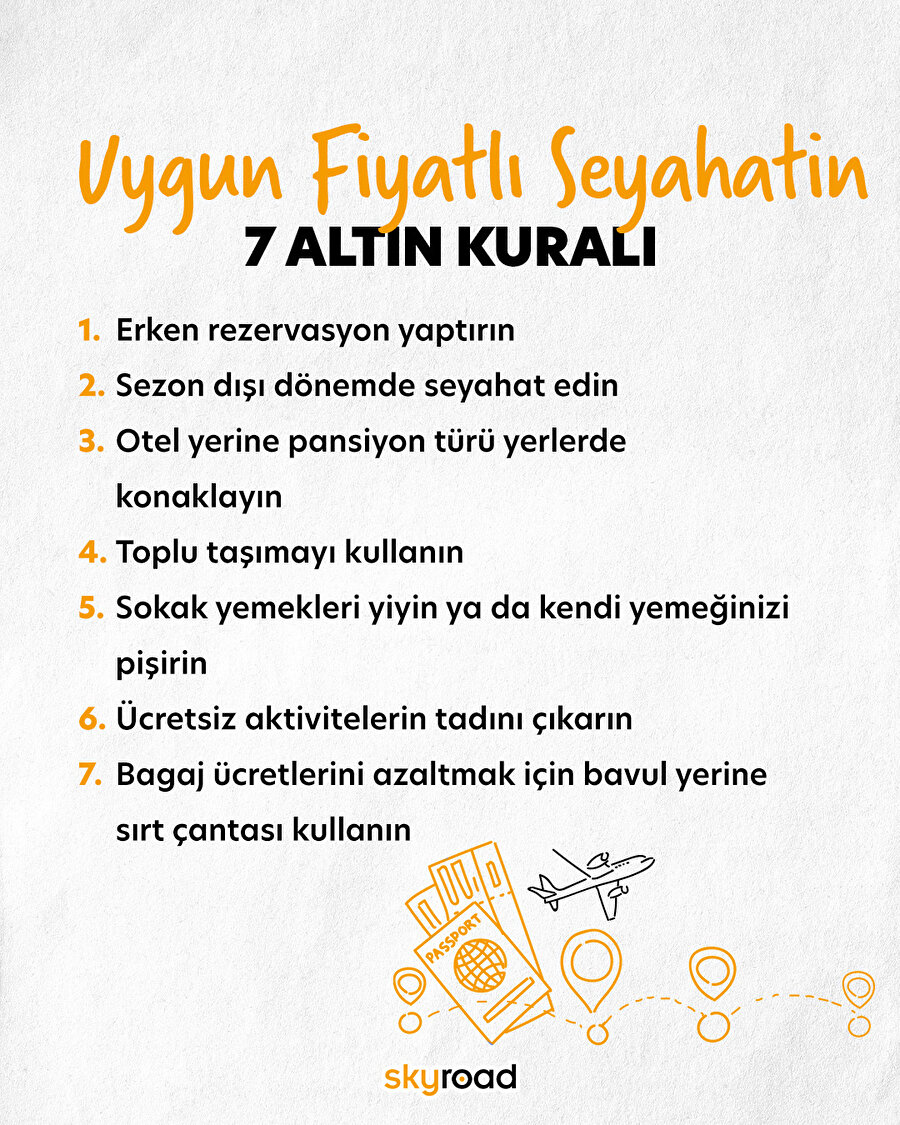 Uygun fiyatlı seyahatin 7 altın kuralı 🙌