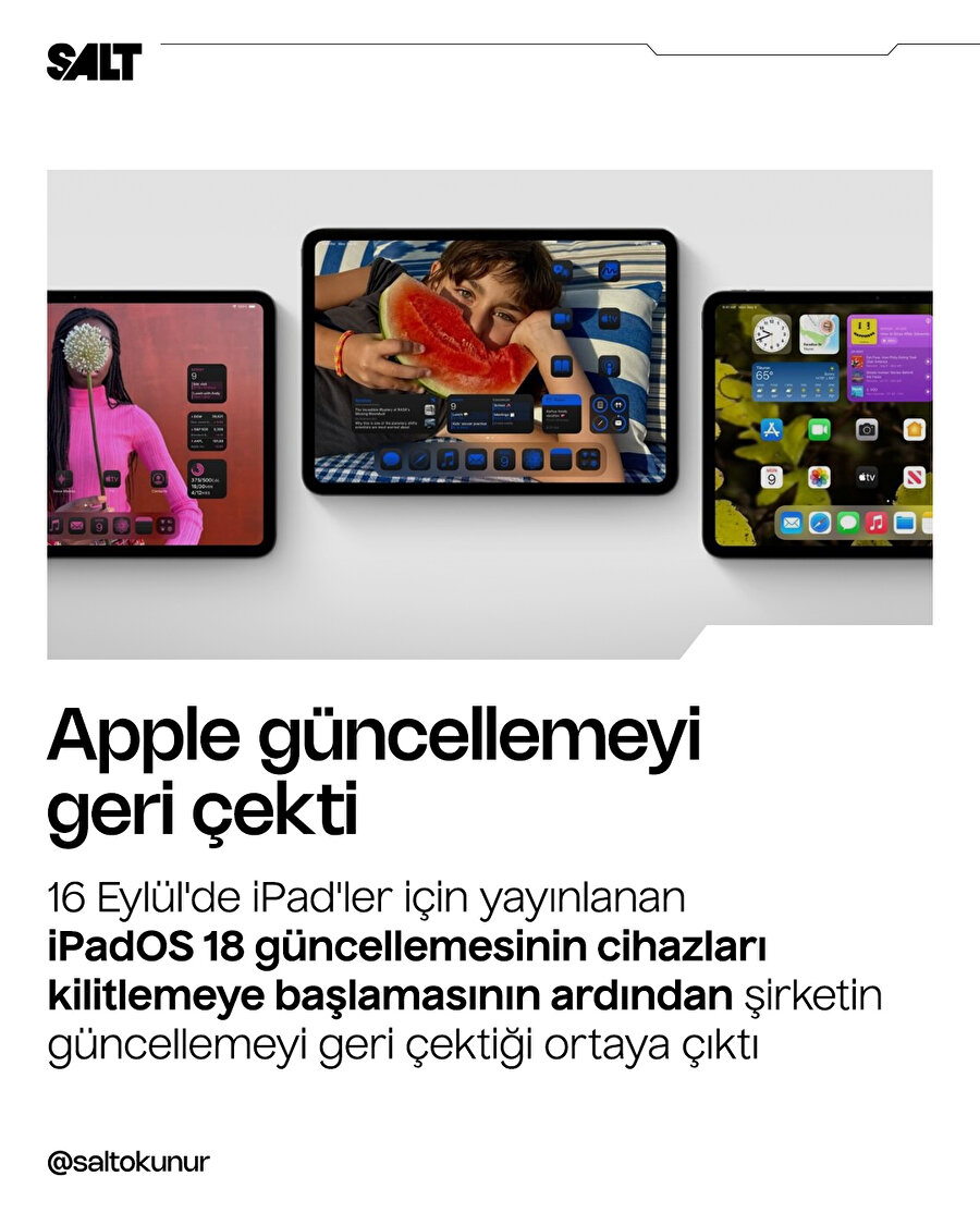 Apple güncellemeyi geri çekti