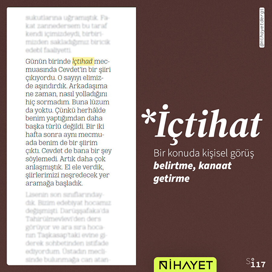 Nihayet Dergi sözlüğü: İçtihat 📖