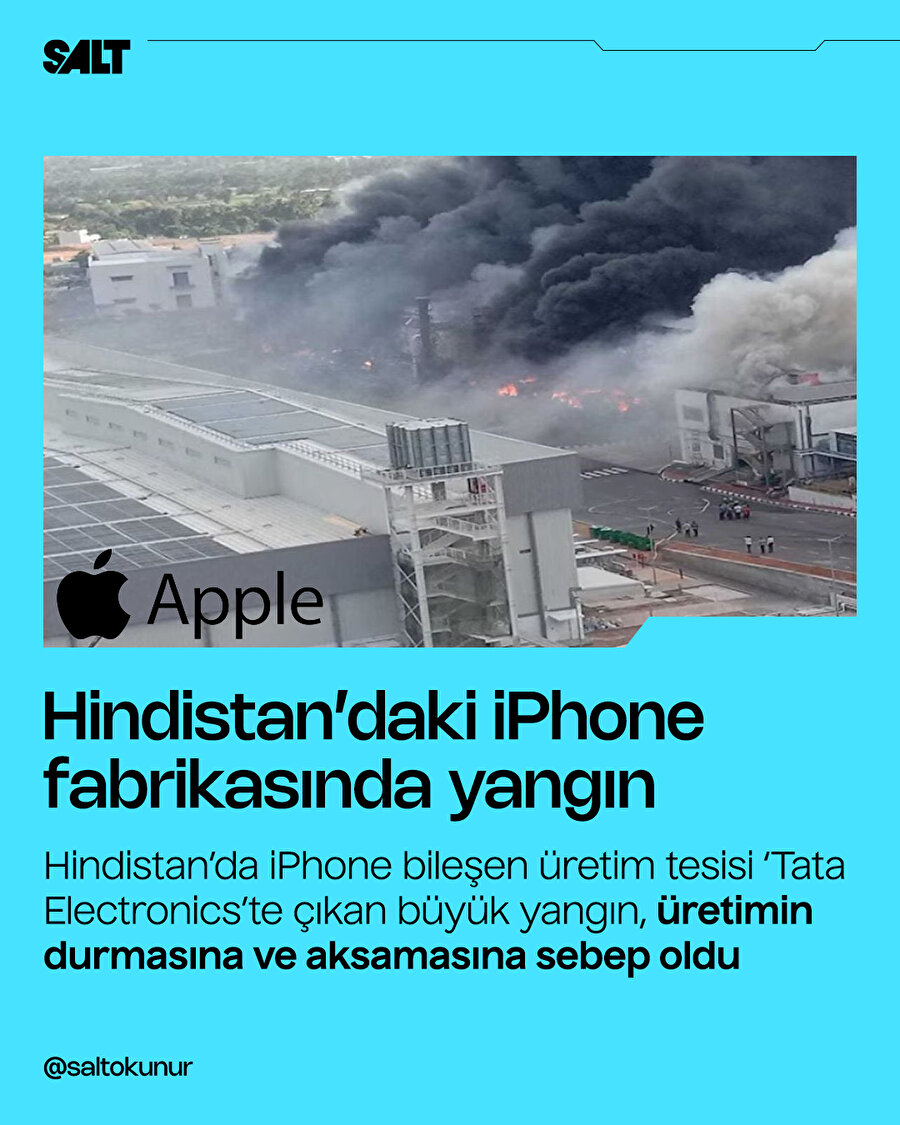 iPhone fabrikasında yangın