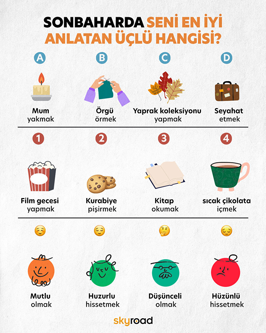 Sonbaharda seni en iyi anlatan üçlü hangisi? 🍂