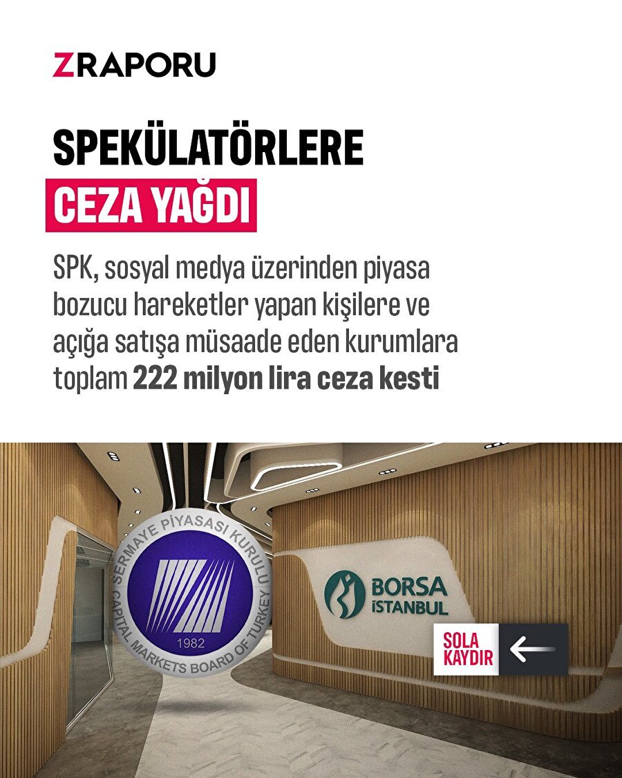 SPK, spekülatörlere 222 milyon lira ceza kesti