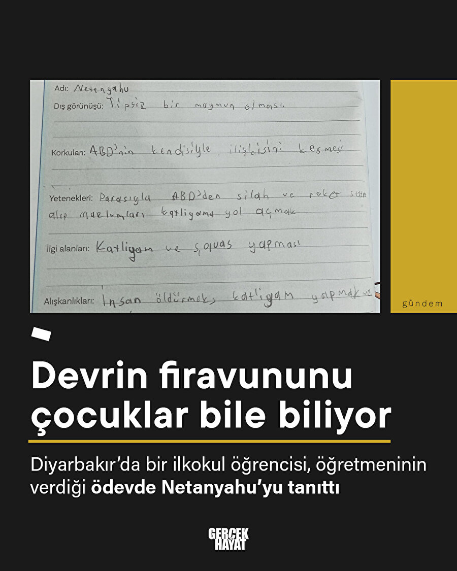 Çocuklar Netanyahu katilini tanıyor