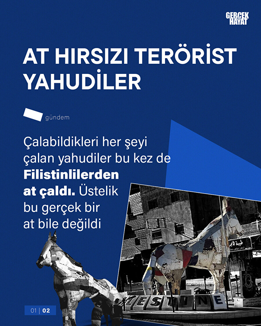 Filistinlilerin at heykelini çaldılar