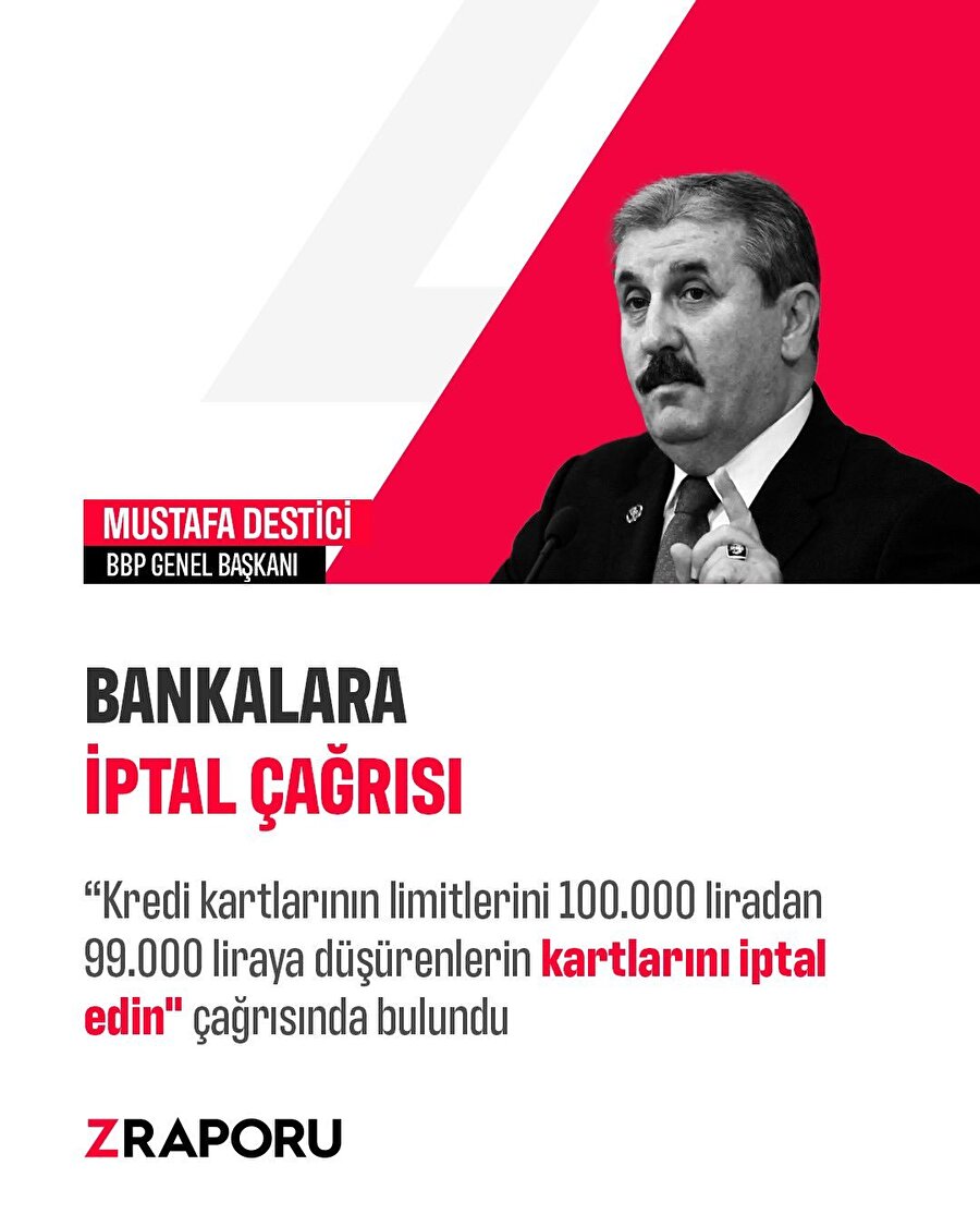 Destici'den bankalara iptal çağrısı