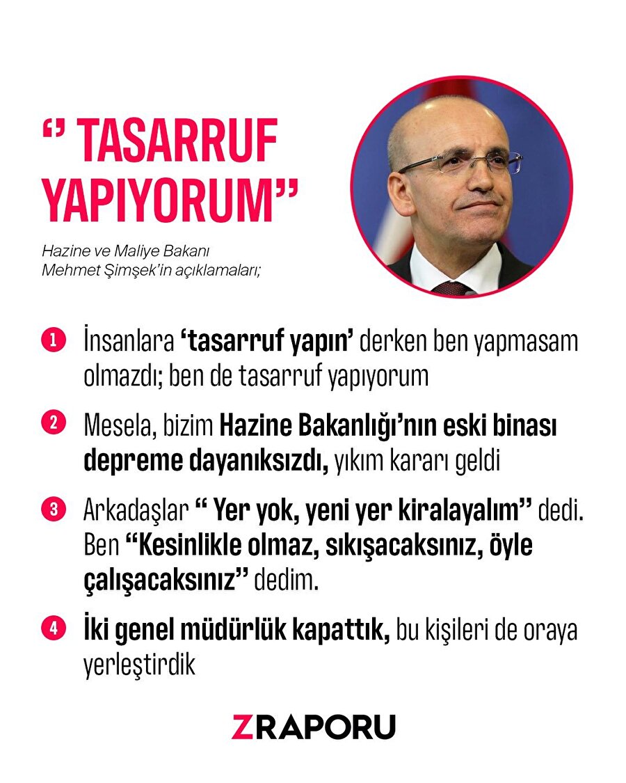 Bakan Şimşek: Ben de tasarruf yapıyorum