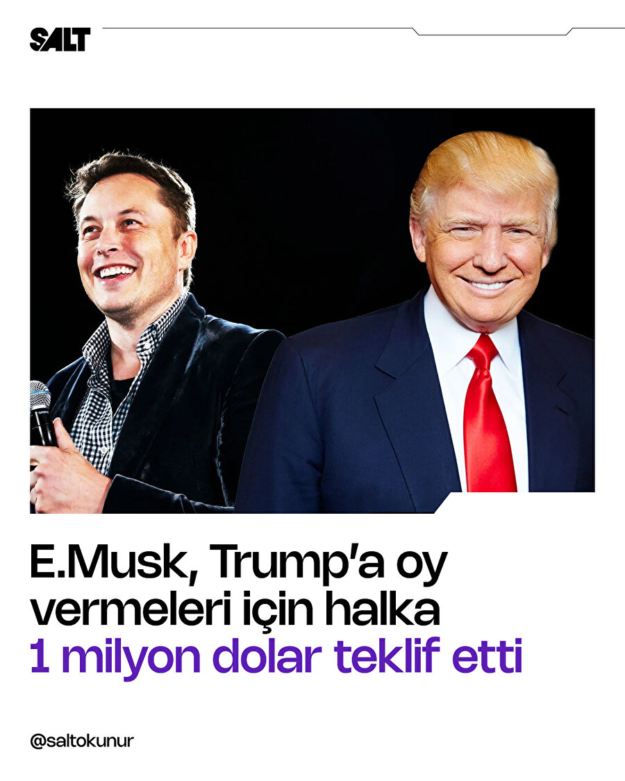 Musk'tan, Trump destekçilerine 1 milyon dolar