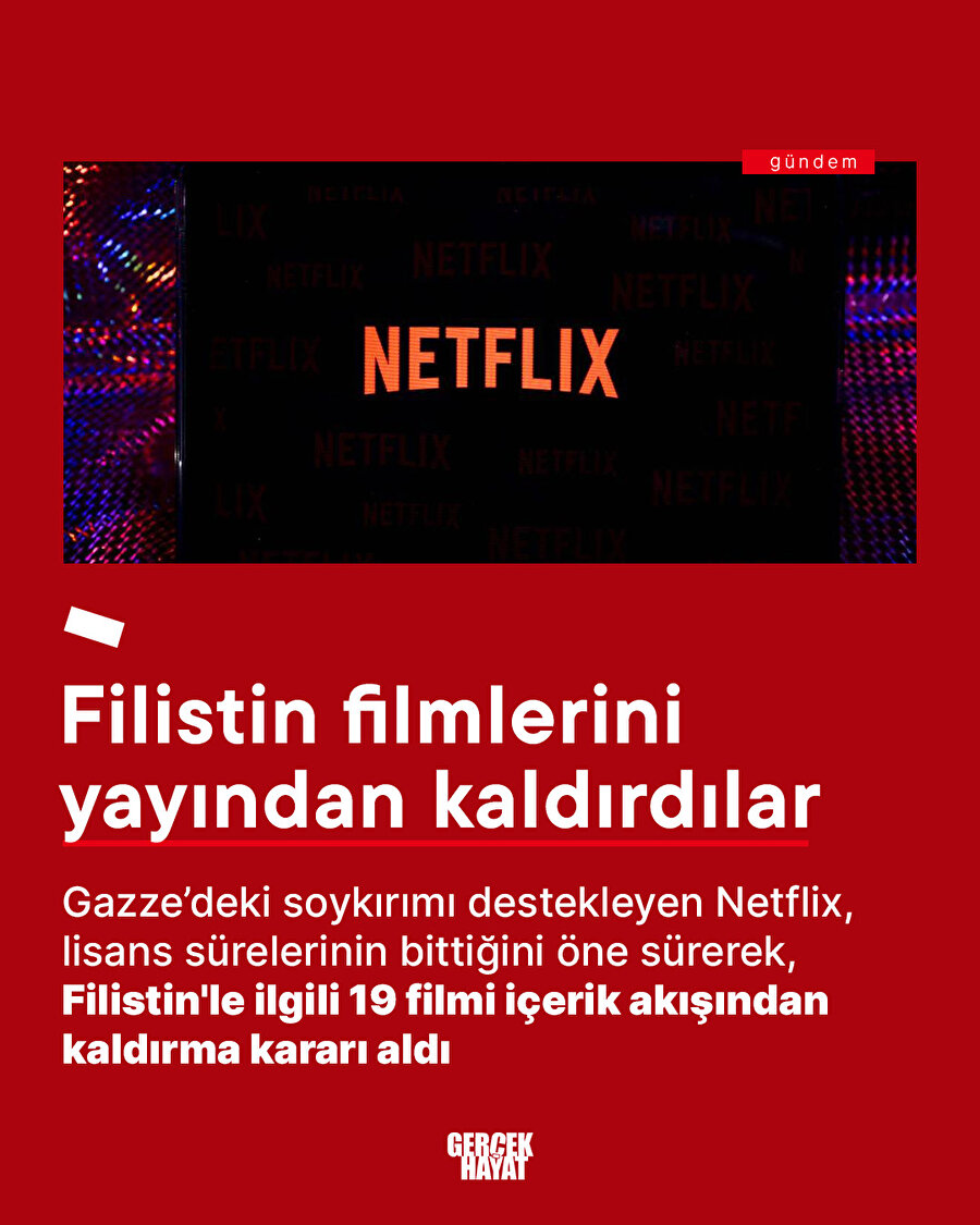 Netflix Filistin filmlerini yasakladı