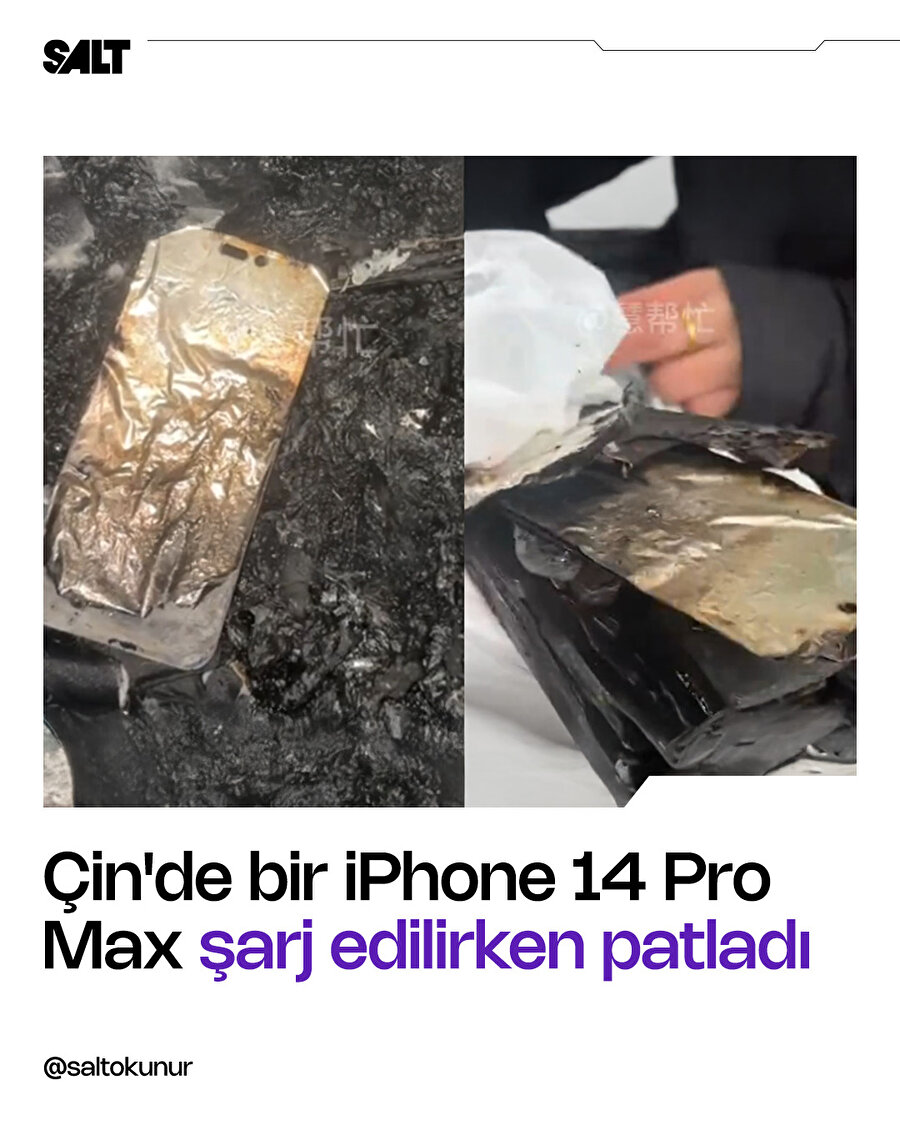 Çin'de iPhone 14 Pro Max patladı