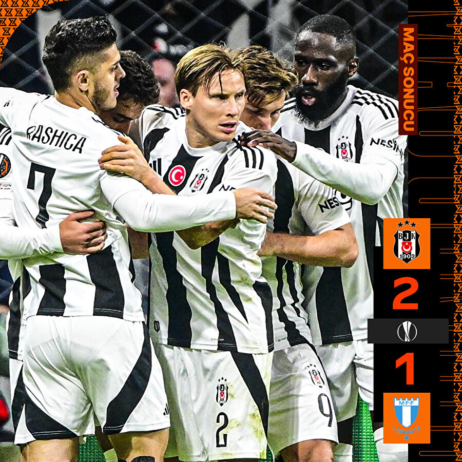 Beşiktaş, Avrupa Ligi'nde Malmö'yü devirdi! 