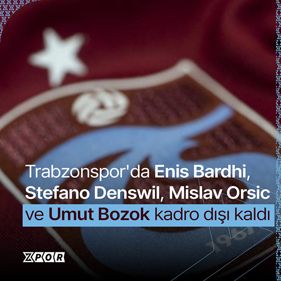 Trabzonspor'da 4 kadro dışı!